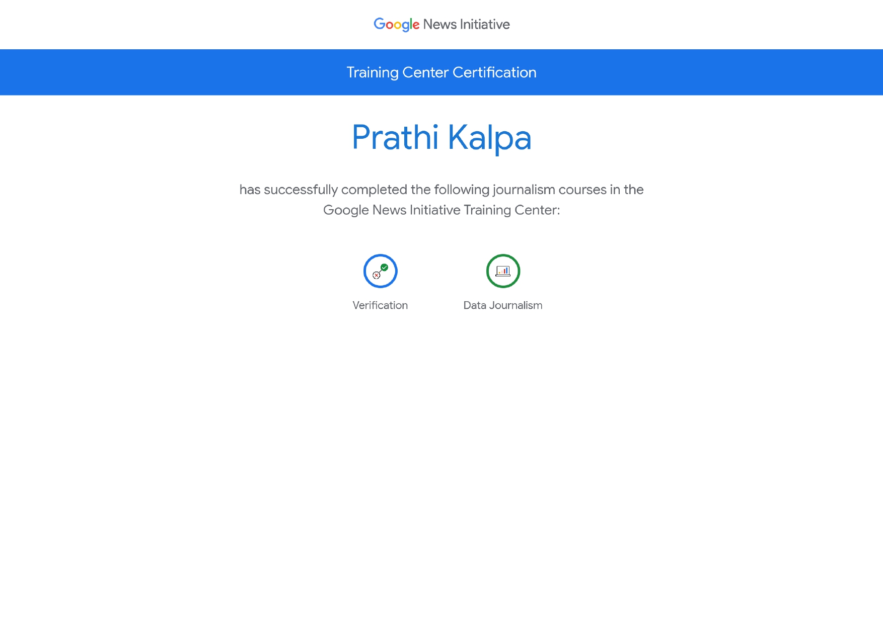 Google Fact Check Tools Certificate